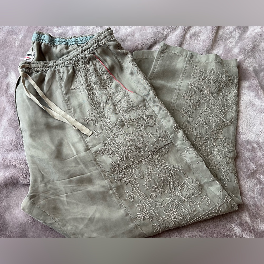 Johnny Was Olive Green Garment with Red Logo Accent